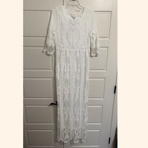 White lace maxi dress XL NWT